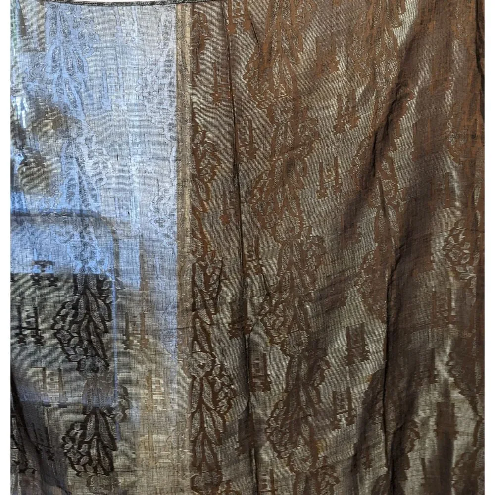 Asian Theme Table Runner Crane Ocean Wave Seigaiha Metallic Gold Lace & Bonus